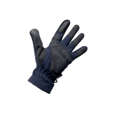 Manusi bleumarin Softshell impermeabile Jandarmerie cu protectie palma si degete / Avuç içi ve parmak korumalı donanma softshell su geçirmez Jandarma eldivenleri