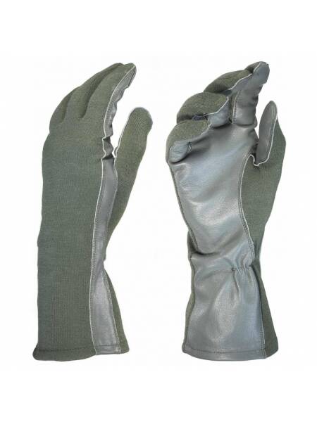 MANUSI DE PILOT DIN NOMEX SI PIELE,FIRE RESISTANT, MARIME XL,CULOARE VERDE KAKI