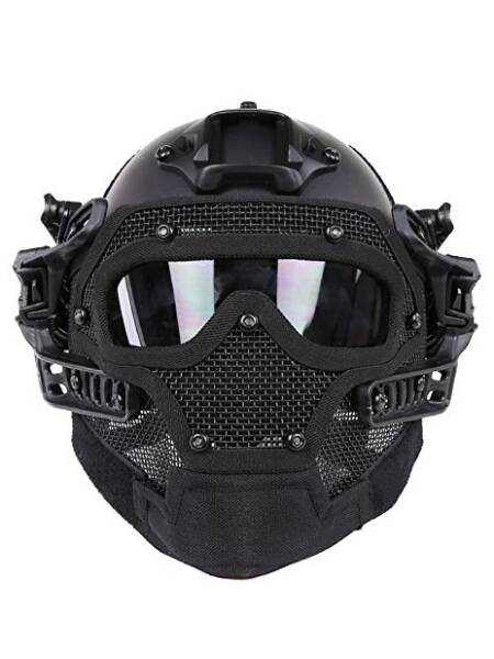 CASCA TACTICAL AIRSOFT FULL FACE CULOARE NEAGRA PREDATOR HT15