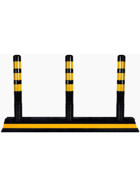 SUPORT DIN CAUCIUC CU TREI DELIMITATOARE TRAFIC 75CM