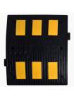 LIMITATOR DE VITEZA CAUCIUC NEGRU CU SASE BENZI REFLECTORIZANTE 50X60CM