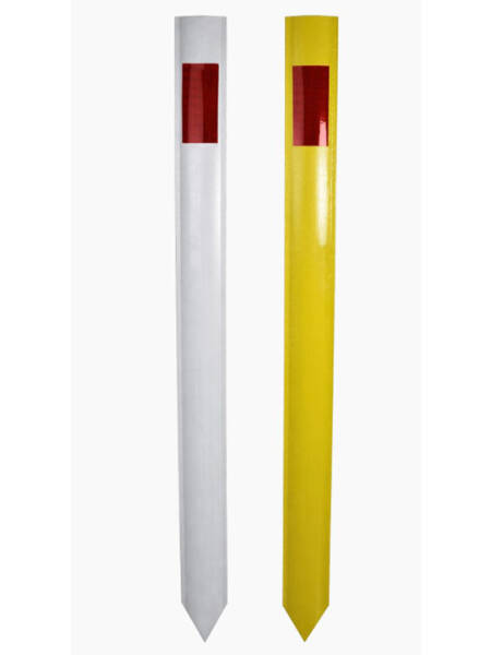 STALP DELIMITARE SPATII AMENAJATE INFIPT IN PAMANT ALB SI GALBEN 130CM