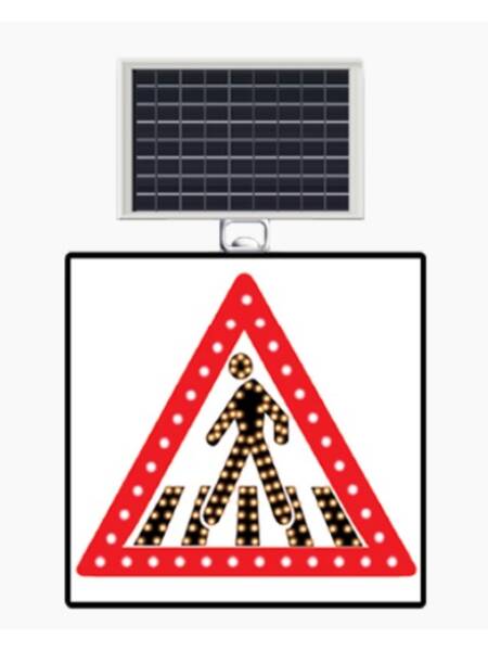 INDICATOR RUTIER SOLAR DE AVERTIZARE TRECERE DE PIETONI 60X60CM