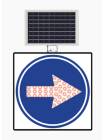 INDICATOR RUTIER SOLAR OBLIGATORIU DREAPTA 60X60CM
