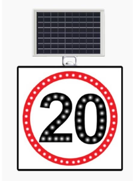 INDICATOR RUTIER SOLAR LIMITA VITEZA 20KM 60X60CM