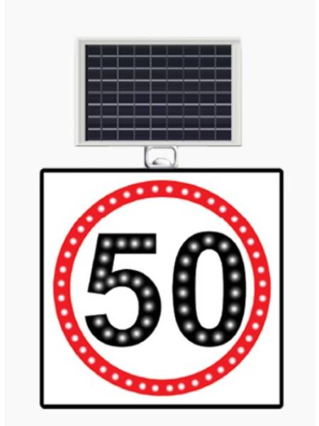 INDICATOR RUTIER SOLAR LIMITA VITEZA 50KM 60X60CM