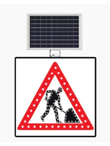 INDICATOR RUTIER SOLAR AVERTIZARE DRUM IN LUCRU 60X60CM