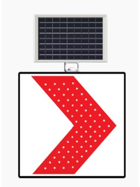 INDICATOR RUTIER SOLAR CURBA PERICULOASA LA DREAPTA 60X60CM