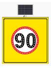 INDICATOR RUTIER SOLAR TEMPORAR LIMITA VITEZA 90KM 100X100CM