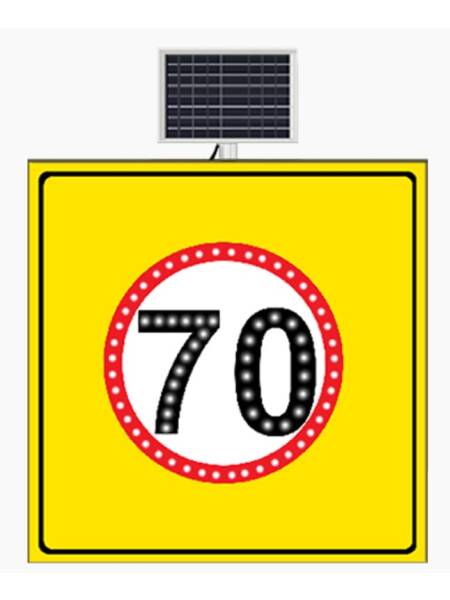 INDICATOR RUTIER SOLAR TEMPORAR LIMITA VITEZA 70KM 100X100CM