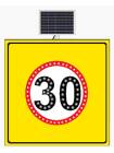 INDICATOR RUTIER SOLAR TEMPORAR LIMITA VITEZA 30KM 100X100CM