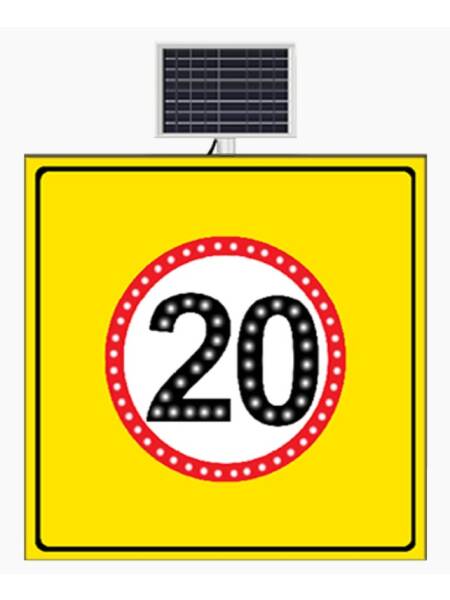 INDICATOR RUTIER SOLAR TEMPORAR LIMITA VITEZA 20KM 100X100CM