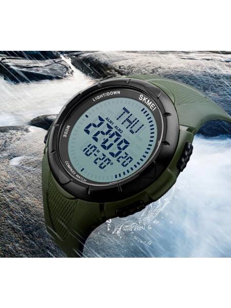 CEAS ELECTRONIC CU AFISAJ DIGITAL CULOARE VERDE MILITAR SKMEI 1232AG