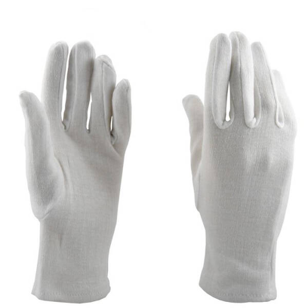 Manusi tricotate interlock din bumbac, albe